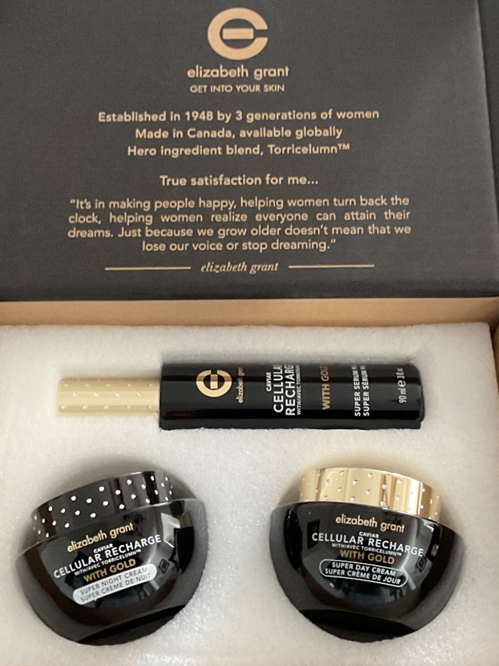 Elizabeth Grant Caviar Cellular Recharge With Gold 3-Piece Skin Care Set